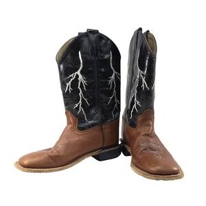Cody James Lightning Bolt Work Cowboy Western Boots BBSC1828 Youth Size 6 D